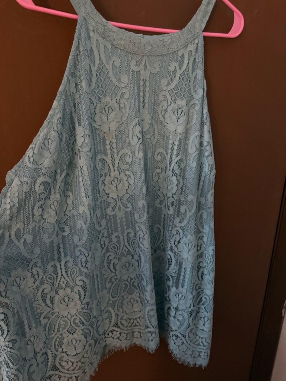 torrid Light Blue Lace Tank Top